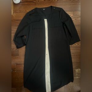 Moda International Black and Cream Blouse